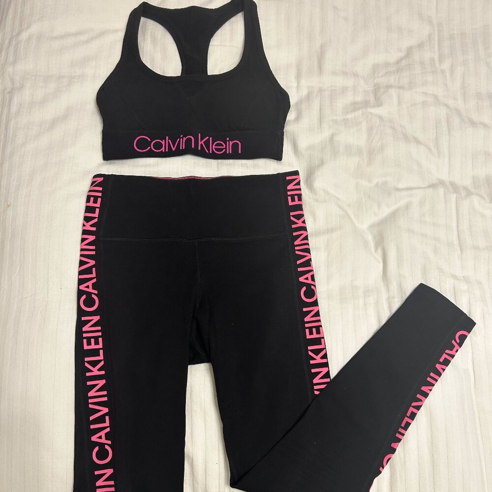Calvin Klein Performance Sports Bra (XS) and Leggings (S) Workout Set